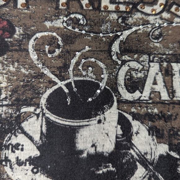 Y2K Vintage Bling Coquette Whimsygoth Tee T-Shirt Brown XL - Picture 9 of 9